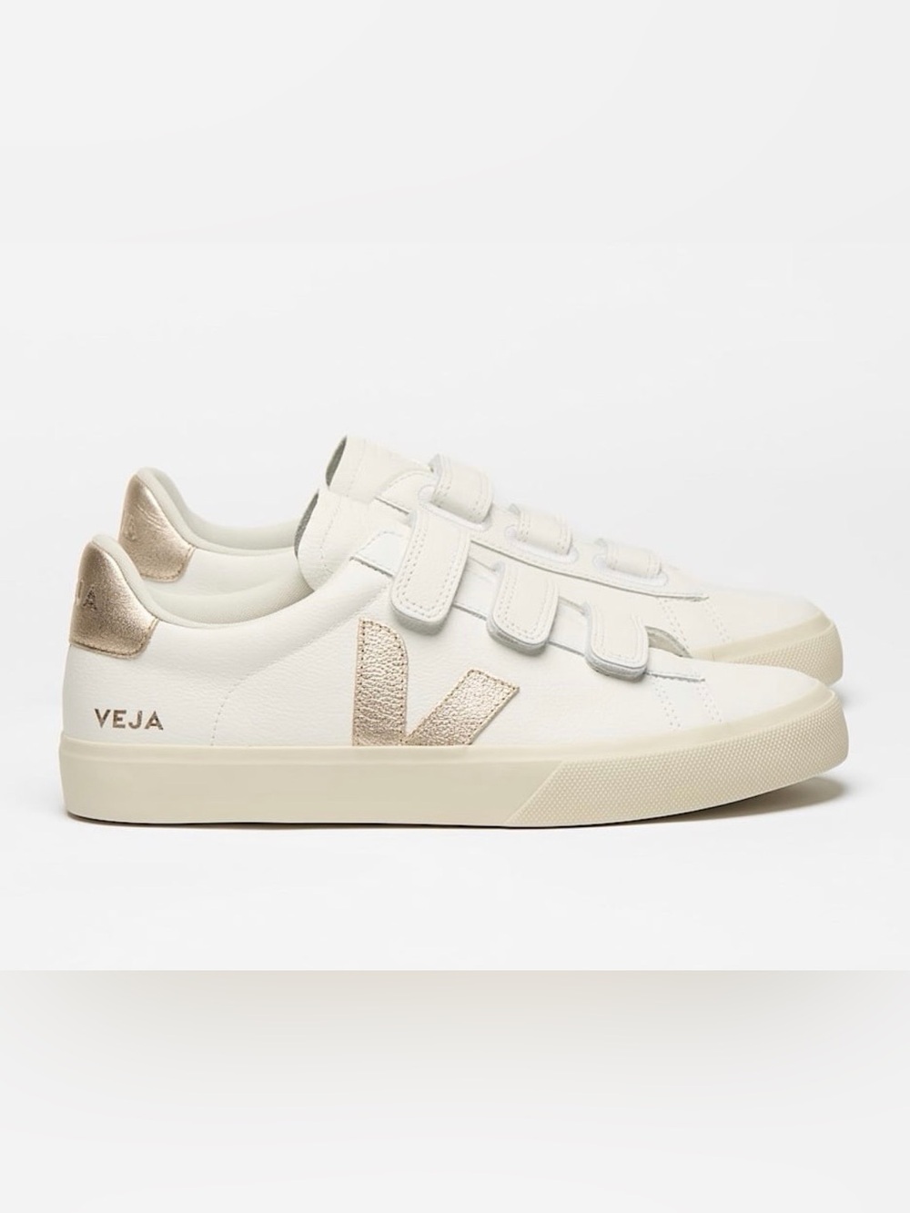 New VEJA Recife Women Sneakers White Platine Leather Velcro